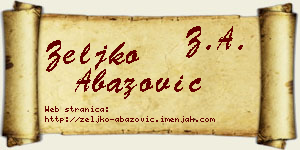 Željko Abazović vizit kartica